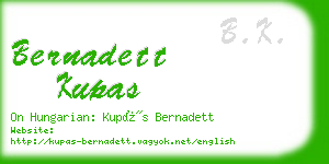 bernadett kupas business card